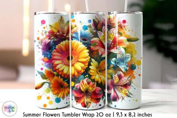 Colourful Flowers Summer Tumbler Wrap