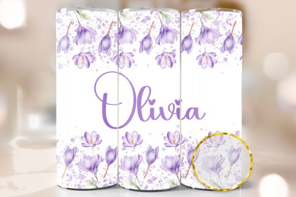 Custom Name Flowers Tumbler Design PNG Review