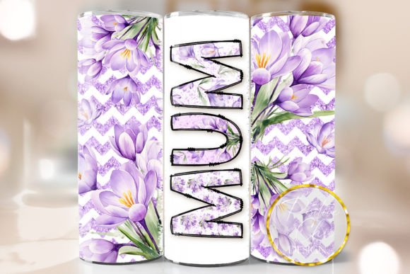 Floral Mum Skinny Tumbler Wrap PNG Review