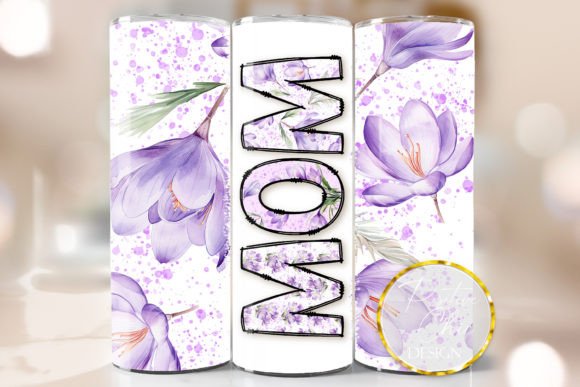 Mom Spring Flowers Tumbler PNG 20 Oz