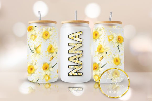 Nana Libbey Cup Wrap Glass Can PNG UVDTF
