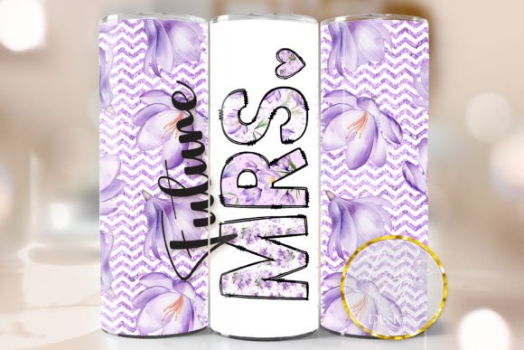 Purple Floral Future Bride Tumbler Design