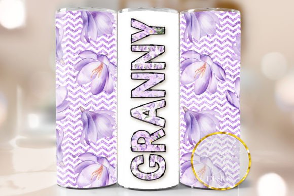Purple Floral Granny Tumbler Wrap Design Review