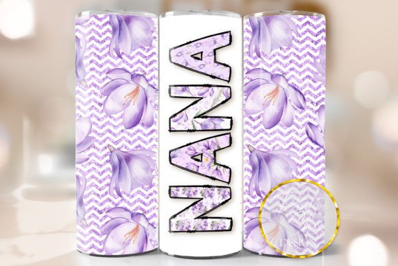 Purple Floral Nana Tumbler Wrap Design Review