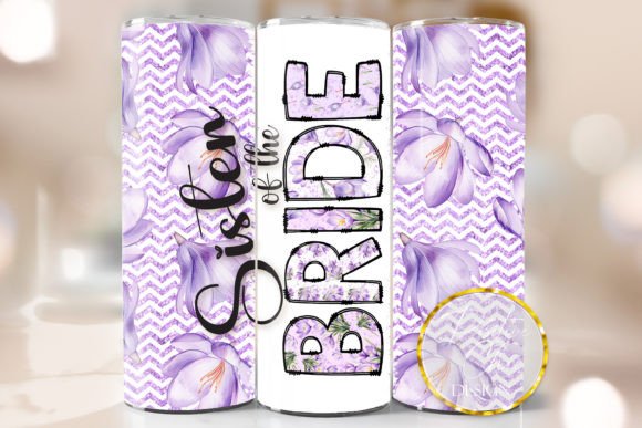 Purple Sister of the Bride Tumbler Wrap