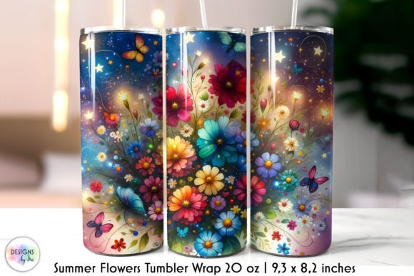 Summer Flowers Colourful Tumbler Wrap
