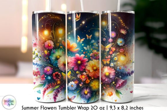 Summer Flowers Tumbler Wrap Design